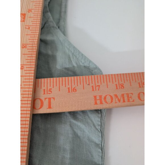 Lungo Larno Crochet Linen Dress Womens Size Small Green Italian Sleeveless Shift - Picture 12 of 13